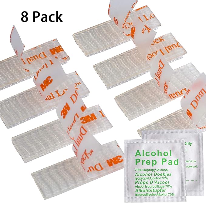 EZ Pass/IPass/IZoom/SunPass Mounting Strips 4 Pcs (2 Sets), Peel and Stick Adhesive Strips Dual Lock Tape (8)