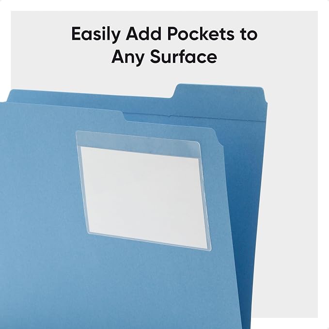 Smead Self-Adhesive Poly Pocket, Document Size, Clear Adhesive Pockets, Storage Labels, 100 per Box, Size: (9” W x 5-9/16” H) (68185) (Pack of 10)