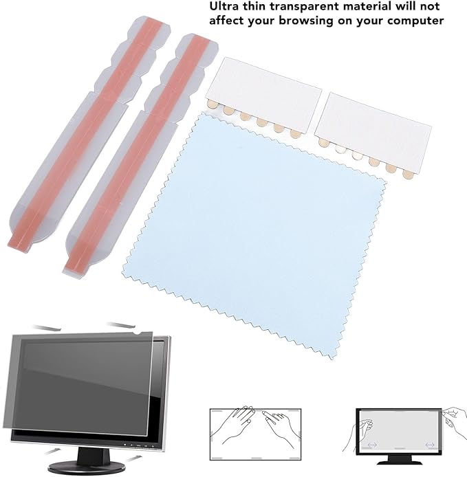 Hilitand 5 Set Filter Adhesive Strips, Computer Screen Mounting Accessories Double Sided Adhesive Strips for Laptops and Monitors