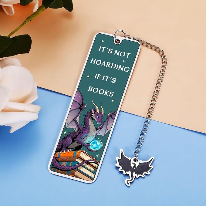 Dragon Gifts for Women - Dragon Bookmark with Accessory for Book Lovers, Nerds, Bookish, Dragon Themed Gifts for Girls Boys Women Men, Christmas Birthday Book Club Gift Ideas, Book Accessories