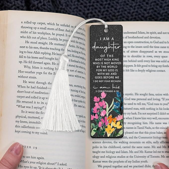 Christian Affirmation Bookmark, Inspirational Gift for Believers, Uplifting Gift for Spiritual Readers, Spiritual Bookish Present, Unique Floral & Scripture Design Bookmark, WCB55