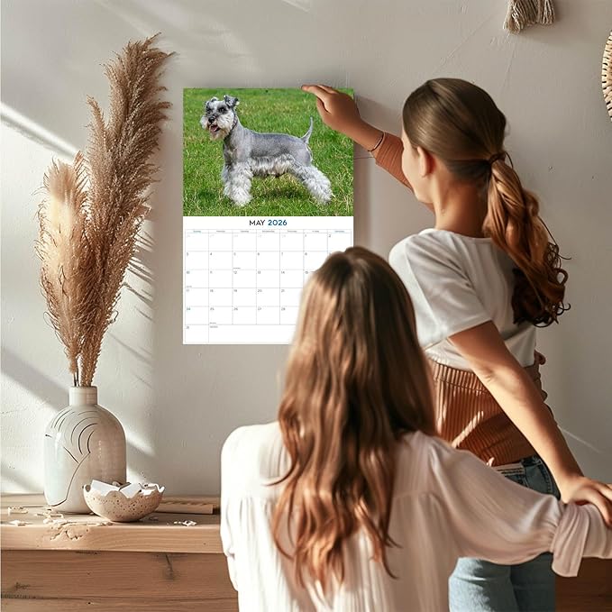 2025 2026 Miniature Schnauzer Calendar - Dog Breed Monthly Wall Calendar - 12" x 18" Open - Thick No-Bleed Paper - Giftable - Academic Teacher's Planner Calendar Organizing & Planning