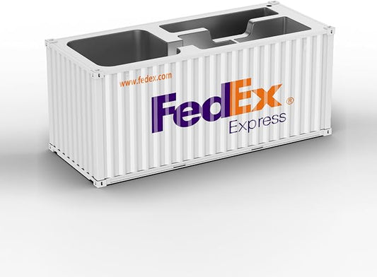 Desk Organizer, Pen Pencil Holder, Business Name Cards Holder, Shipping Container Model Storage Box, Secret Storage Box with Multiple Compartments Office Supplies Multi-function (FedEx)
