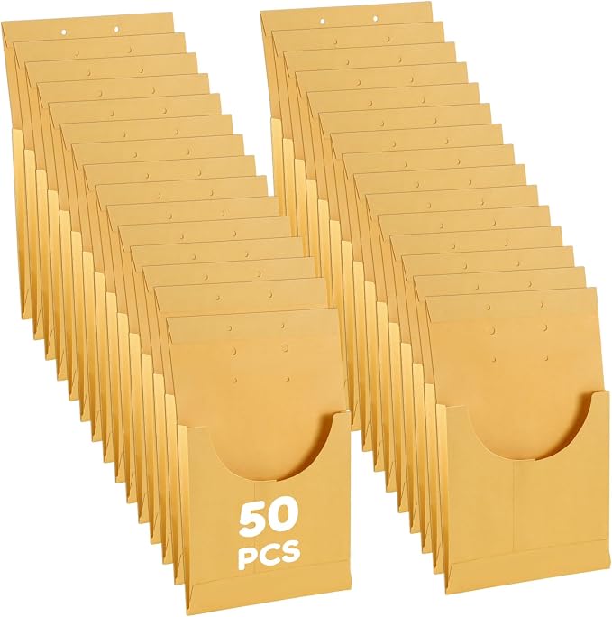 Feifeiya 50 Pack File Retention Jacket Kraft Expansion Retention Jackets Office Yellow Document Classification for Letter Legal Size