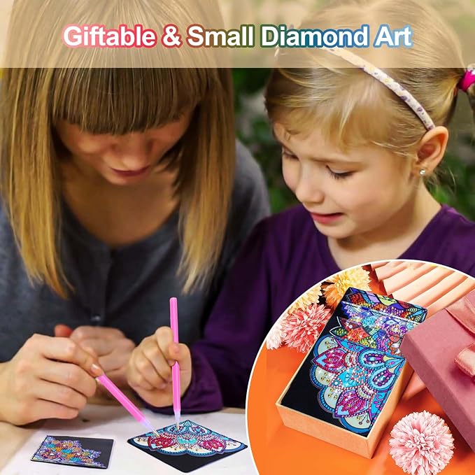 Diamond Art Bookmarks, 4 PCS Cute Diamond Art Bookmarks for Book Lovers, DIY Corner Bookmark Diamond Art Kits for Kids