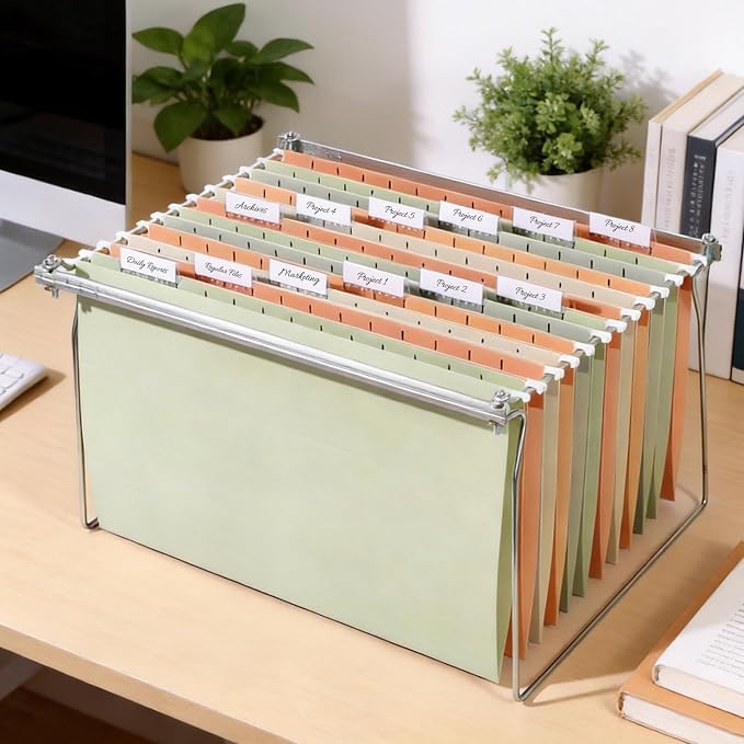 SUNEE Hanging File Folders Legal Size, 25 Pack File Folders 1/5-Cut Tabs, Morandi Colors, Stay Organized for Your Home and Office Bulk File and Documents