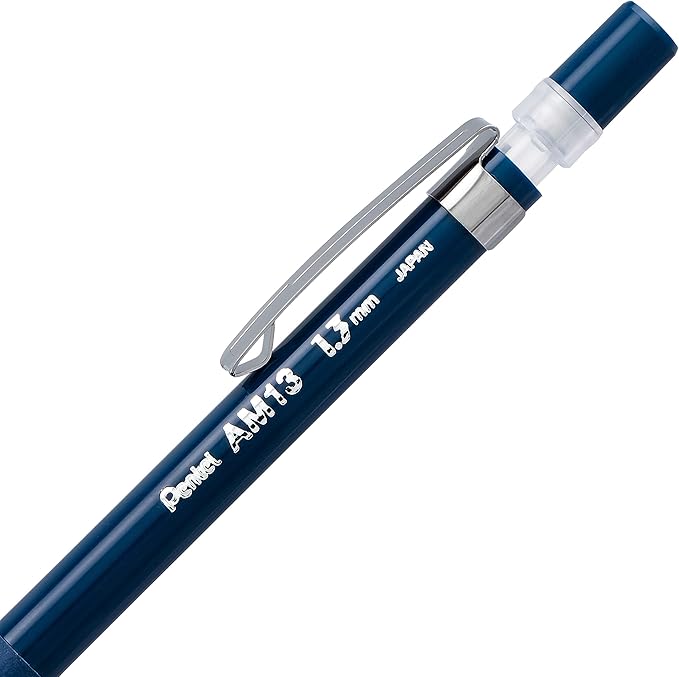Pentel Arts Sharp HD Mechanical Pencil (1.3mm), Dark Blue Barrel, (1) Super Hi-Polymer Lead Refill (AM13PABP)