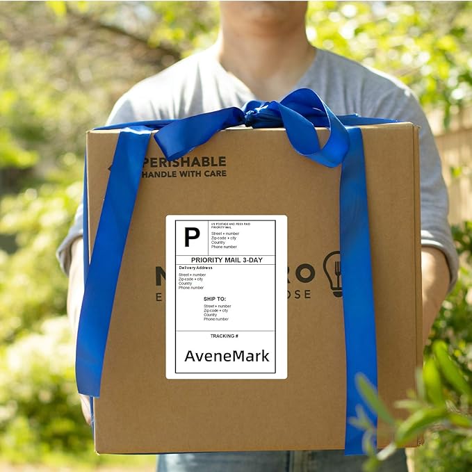 AveneMark 16 Rolls 3520 Labels Shipping Labels Compatible with Dymo Label Writer 4XL 1744907 Thermal Postage, 4"x6" Strong Adhesive & Perforated Replacement Labels for Rollo & Zebra Printers, 220/Roll