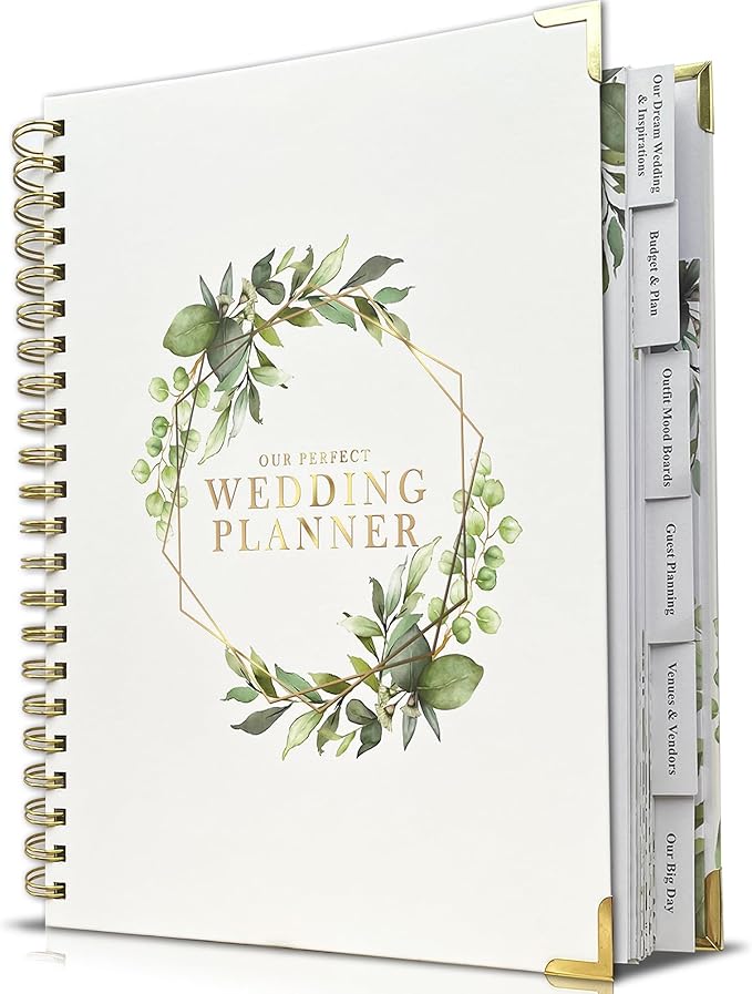 Wedding Planner Book and Organizer, Wedding Planner for Bride Gifts, Bridal Planning Binder, Engagement Gifts for Couples