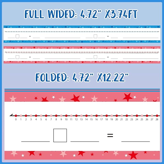 Double Sided Dry Erase Board - Writable/Erasable Number Line (0-120) & Blank Side - Math Manipulatives for Kids & Students (4.72' x 3.74ft)