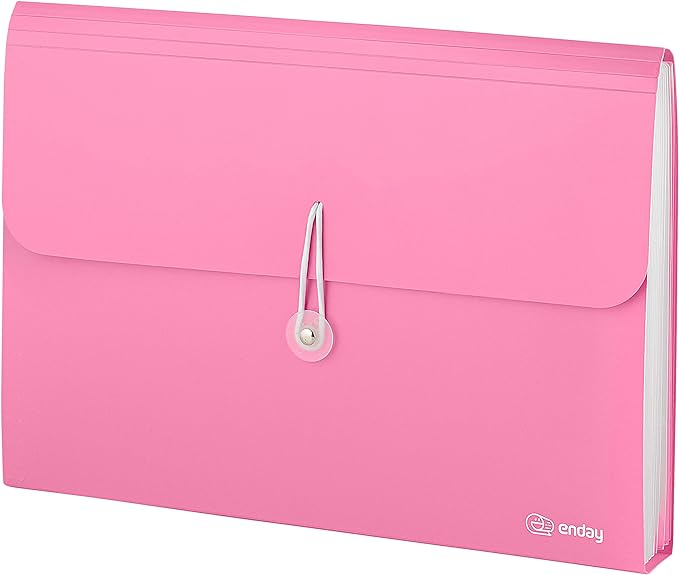 Enday Accordion File Organizer 13 Pocket Expanding File Folder with Labels, Accordion File Organizer Letter Size Letter A4 Paper for Receipts, Bills and Documents 13" X 9.5
