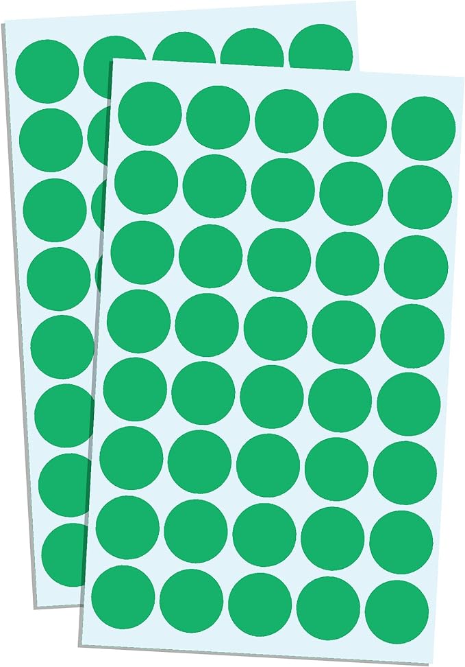 8000 Pack, 3/4" Round Dot Stickers Circle Labels - Green