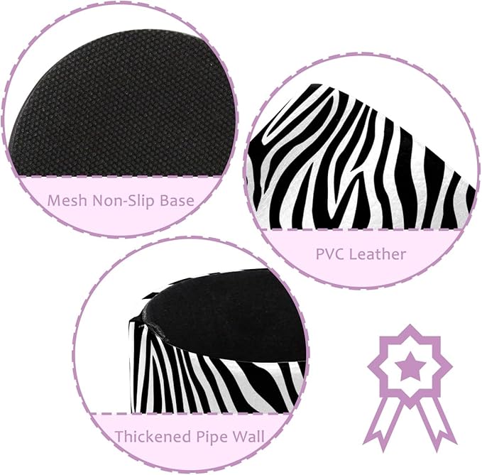 Leather Pen Holder for Desk, Zebra Print Pencil Cup Pen Organizer Makeup Brush Holder for Office Home Kids Countertop Desk Accessory Storage