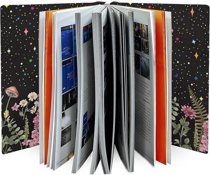 Dreaweet Starry Mushroom Butterfly Reusable Book Covers 9x11 in Textbook Jackets for Back to School, Washable Book Sleeve Protectors to Fit Most Hardcover Books Reusable Book Accessories