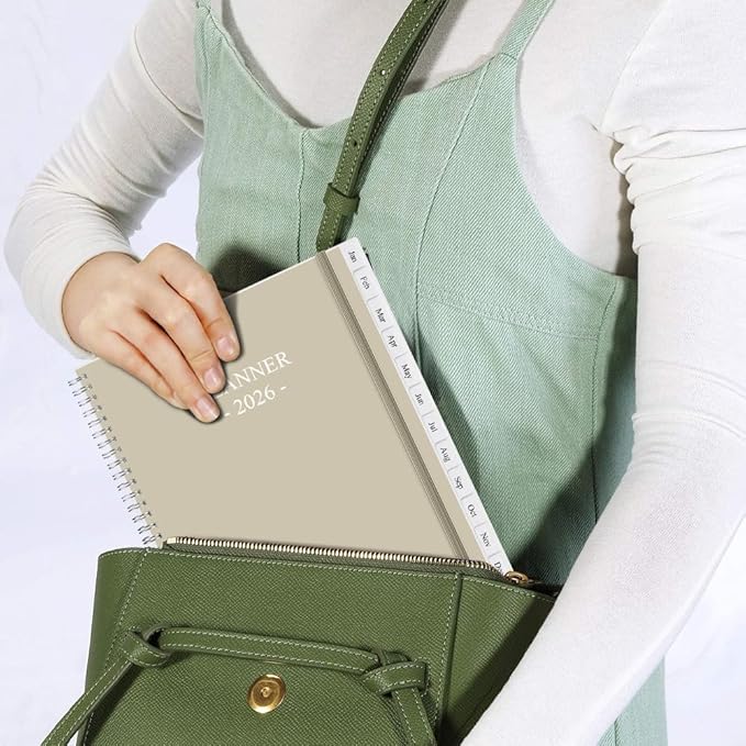 2026 Planner - Planner 2026 from January 2026 - December 2026, Monthly and Weekly Calender with 12 Tabs, 8.5" x 11", Beige