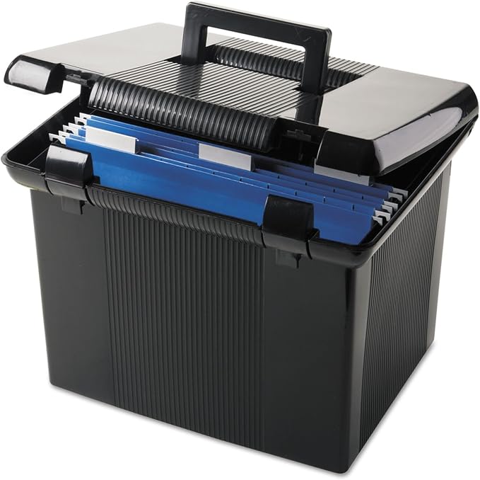 Pendaflex Products - Portafile File Storage Box, Letter, Plastic, 14-7/8 x 12-1/8 x 11-7/8, Black - Sold As 1 Each - Lightweight Plastic Hanging File Box