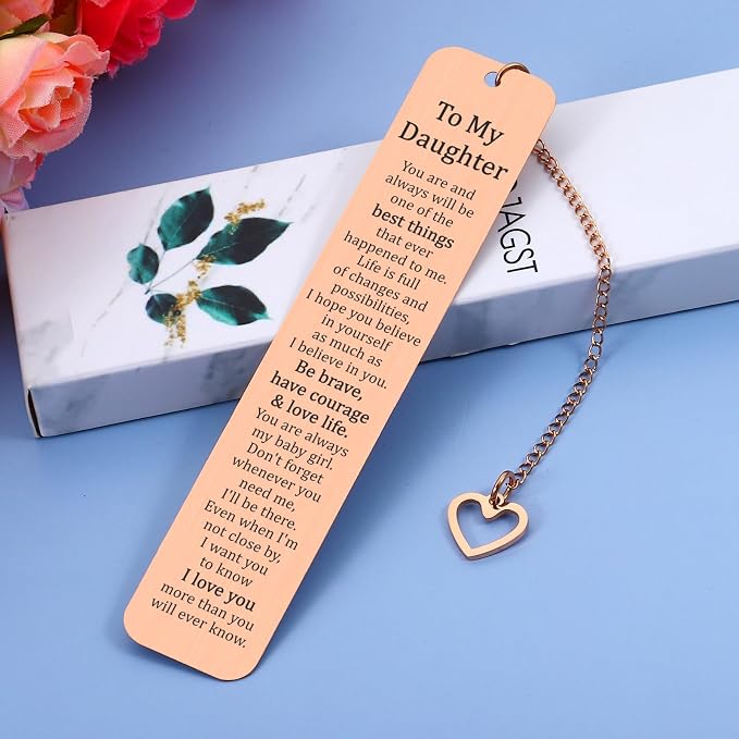 Daughter Graduation Gifts for College Girls to My Daughter from Mom Dad Cool Bookmark for Women 16th 18th 21st Birthday for Teen Girls Back to School Supplies Wedding Birthday Christmas