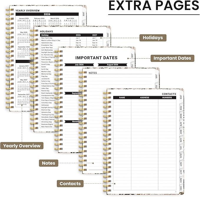 2026 Planner, Monthly and Weekly Calendar Planner for Women, Jan 2026 - Dec 2026, Hardcover Pretty 2026 Agenda Planner Book with Tabs, Spiral Bound, Perfect for School Office Home Supplies, 8.5" x 11" - Magical Forest