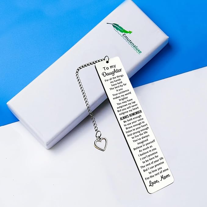 Inspirational Bookmark for Teen Girls-Daughter Gifts from Mom, Daughter Birthday Graduation Back to School, 18th Birthday Gifts for Girls, Come with A Gift Box, Lightweight Durable Bookmark