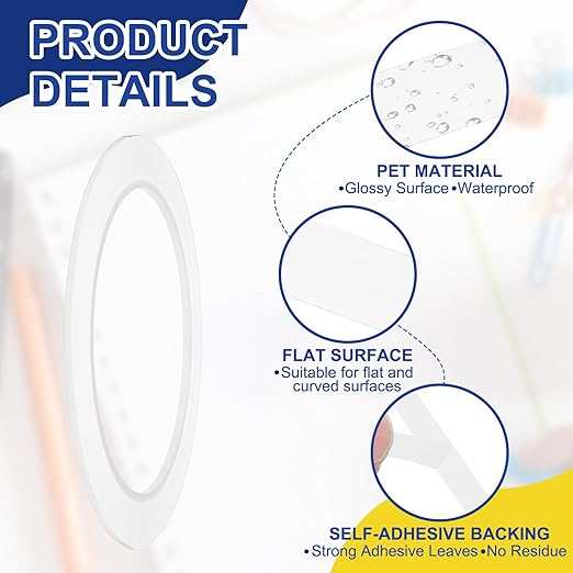 MECCANIXITY Whiteboard Tape 5/64" / 2mm Self Adhesive Graphic Chart Line Tape 72 Yard Grid Marking Stickers for Pinstripe Dry Erase Board Scrapbooking DIY Art Crafts, White, Pack of 3