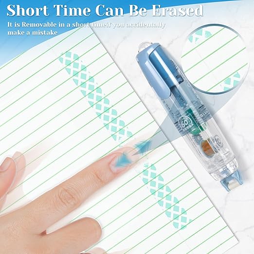 CHGANG Refillable Retractable White Out Correction Tape,3PCS Pen Shaped Whiteout Set with 360°Rotatable Tip,Easy to Use Cute Whiteout Tape for School Office Supplies