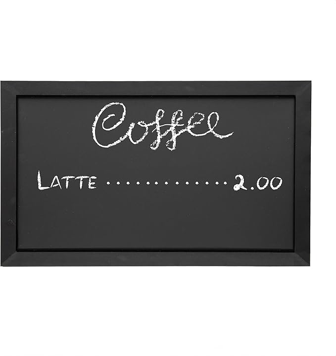 Sunnydaze Large Magnetic Chalkboard for Wall with Pine Frame - Blackboard for Wall Includes Chalk and Eraser - Black