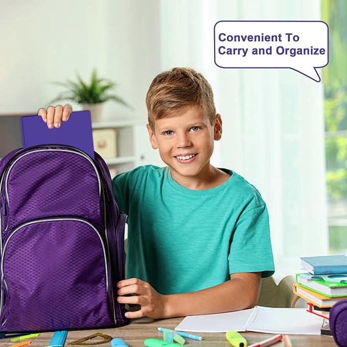 Two Pocket Folders with Prongs, LAYZZ 60 Pack Poly Plastic Folders, Heavy Duty Plastic Folders with Pockets and Prongs, Letter Size, for Offices and Schools (Purple)