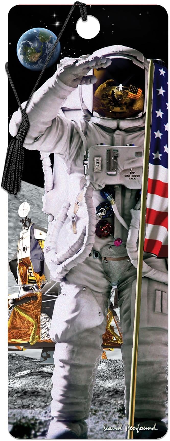 3D LiveLife Bookmark - Moon Landing from Deluxebase. A Space Book Marker with lenticular 3D Artwork Licensed from Renowned Artist David Penfound