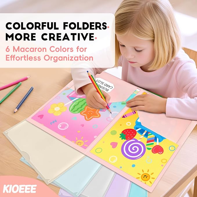 Plastic Folders with Clear Front Pocket (24 Pack) with 2 Pockets, Heavy Duty Letter Size Colored Plastic Folders for School Office，Letter Size Paper