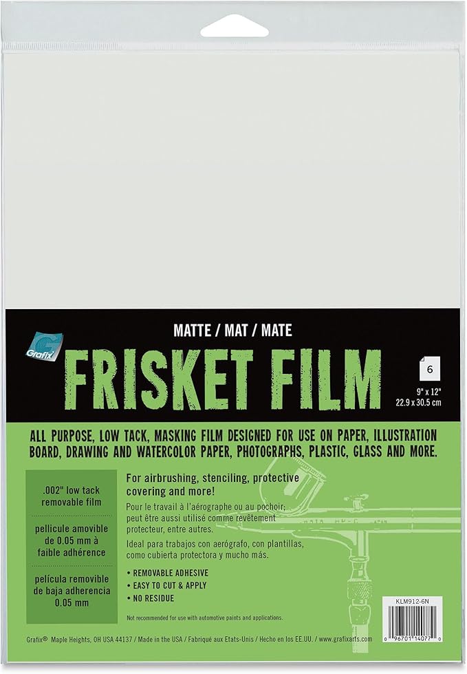 Grafix Frisket Low Tack MTE 9X12 Pkg/6