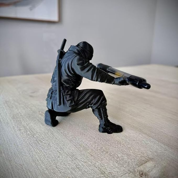 Ninja Pen Holder for Desk, Black Ninja Decor Pen Stand Pencil Holder Desk Accessories for Office Home Classroom