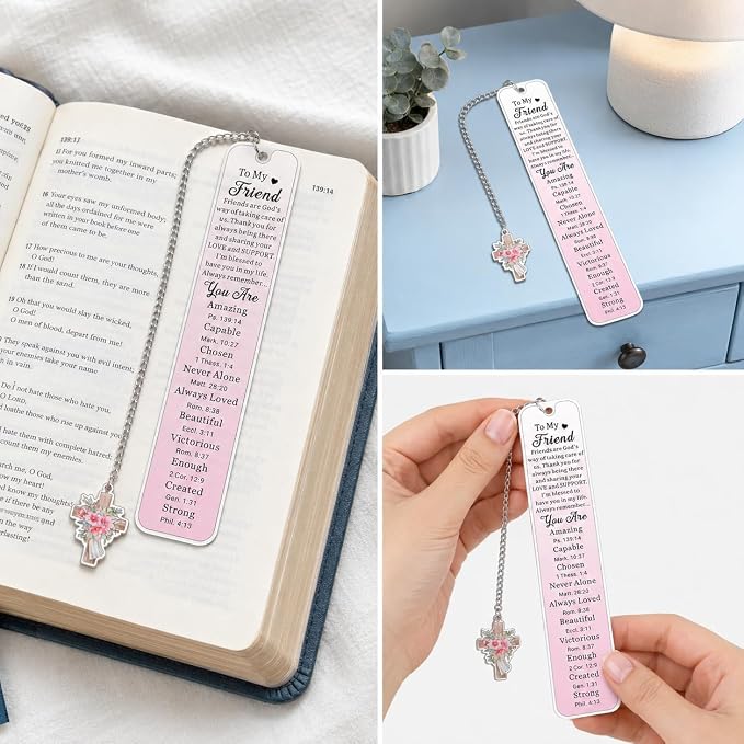 Christian Friendship Gifts for Women Friend Bookmark Birthday Valentines Day Gifts for Best Friend Girl Religious Bookmarks for Book Lovers Special Long Distance Friends Gift for Female Friends BFF