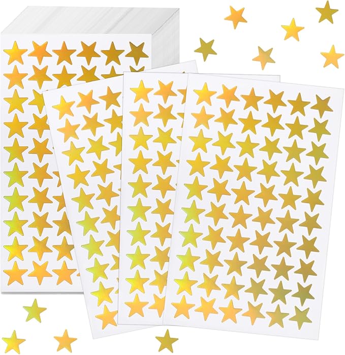 ONEDONE Gold Star Stickers for Kids Reward 2400 PCS 0.6" Small Star Reward Stickers for Kids Behavior Chart School Classroom Teacher Supplies