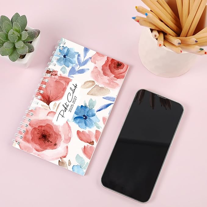 KONVINIT Pocket Calendar 2025-2027, 2026 Pocket Calendar - 3.5”×6.5” - Runs from September 2025 until December 2027, 2026 Planner with Coil for Planning