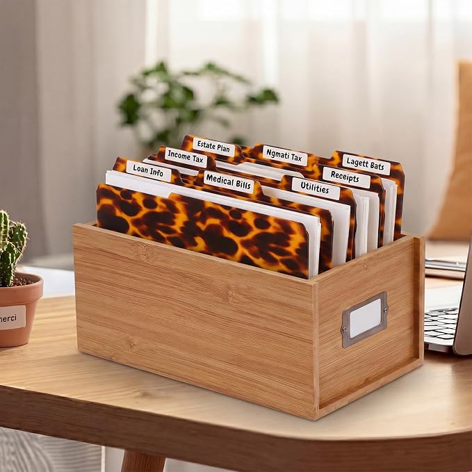 Qeeenar 12 Pcs Tortoiseshell Pattern File Folders 1/3-cut Organizer Thick File Folders, Letter Size (11.8 x 9.4inch), 4 Left/4 Middle/4 Right Tabs for Office & School Organization