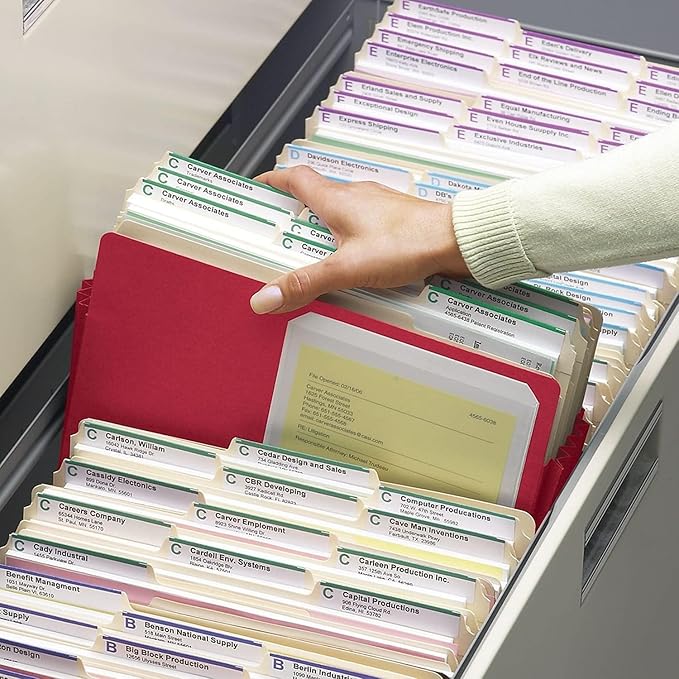 Smead File Pocket, Straight-Cut Tab, 1-3/4" Expansion, Letter Size, Red, 25 per Box (73221)