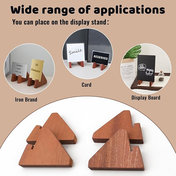 Wood Mini Place Card Holder 2.36X3 Inch for Sign Holder Chalkboard Bar/Coffee Menu Message Board Display, Table Number Food Label Stand