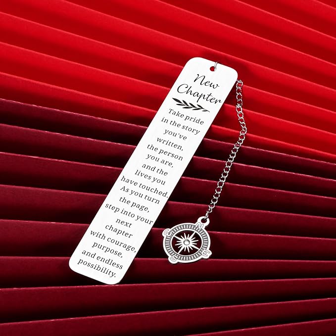 Graduation Gifts for Women Men, Good Luck Gifts for Women, Retirement Gift for Woman Boss Teacher Nurse, Going Away Farewell Goodbye Gift for Coworker Friend, Compass Bookmark