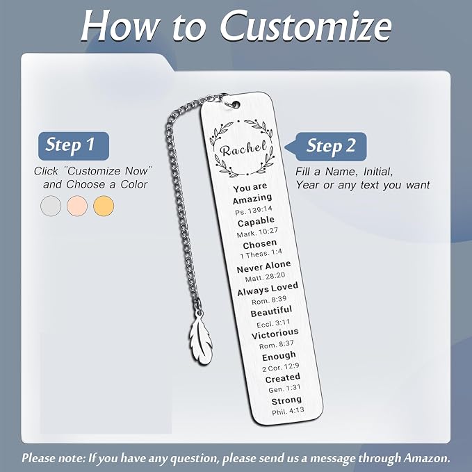 Personalized Bible Bookmarks - Custom Name Inspirational Christian Bible Religious Bookmarks Gifts for Women Men Book Lovers (Style-5)