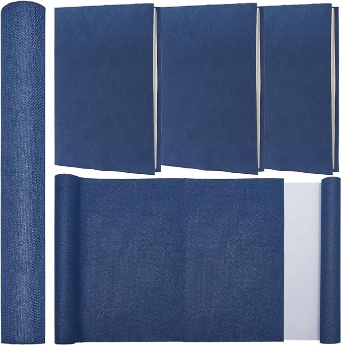 CRASPIRE 51 x 11.8 Linen Book Cloth Sailor Blue for A4-A8 Book Binding Fabric Surface Paper Backed Bookcover Album Scrapbooking Archival DIY Covering Protector Bookcloth Bookbinding Supplies