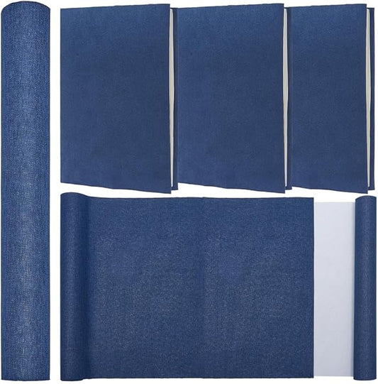 CRASPIRE 51 x 11.8 Linen Book Cloth Sailor Blue for A4-A8 Book Binding Fabric Surface Paper Backed Bookcover Album Scrapbooking Archival DIY Covering Protector Bookcloth Bookbinding Supplies