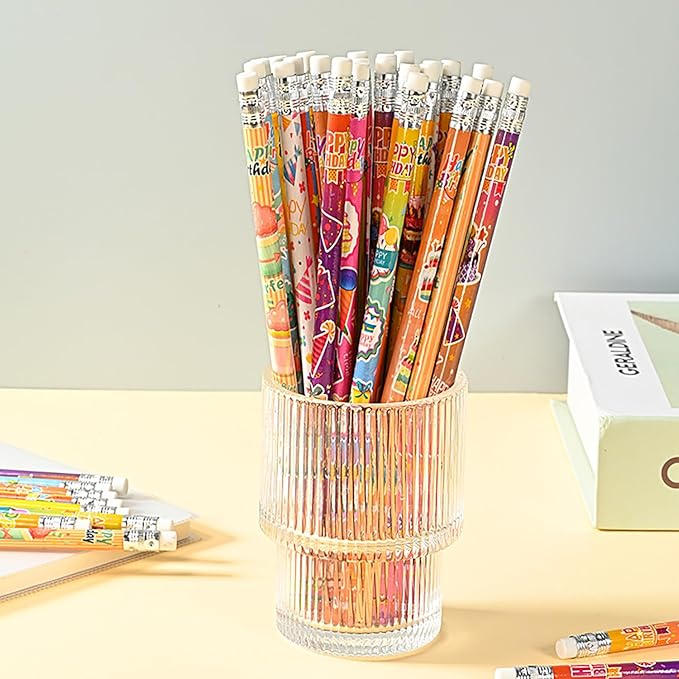 144pcs Birthday Pencils with Eraser Wood Pencils Bulk (birthday, 144)