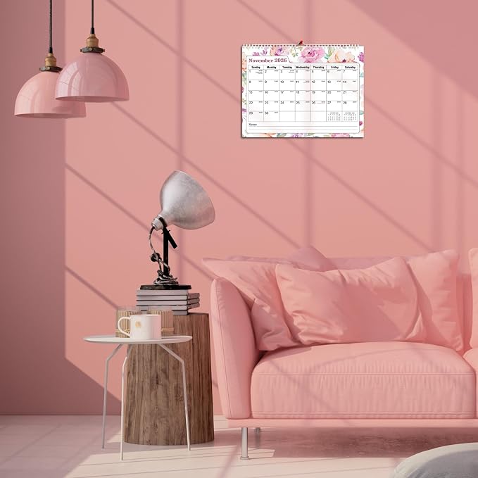 Ymumuda Wall Calendar 2026-2027,11"×14", 18 Months from JAN. 2026 to JUN. 2027, Hanging Calendar Spiral Binding, Unique Monthly Calendar for Easy Planning，Perfect for School Office Work Schedule