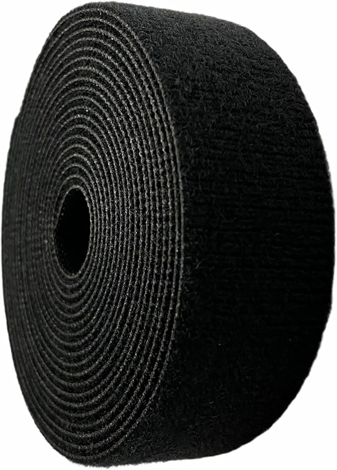 GGR Supplies Nylon Double Sided Hook and Loop Cable Fastening Tape. (1 in. X 10 Ft, Black)
