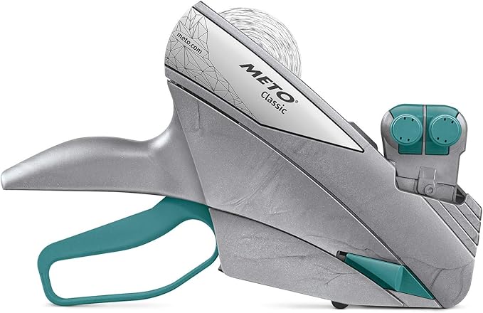 Meto Classic M Labeling Machine - 2 Line, 20 Digit Labels (26 x 16 mm), Silver and Green, Black Ink, 200 Dpi, 2 Year Warranty, Ready to Use