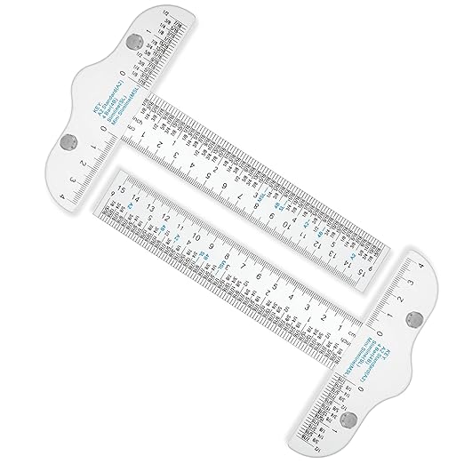 2Pcs 6Inch Plastic T Square Ruler Clear Acrylic T-Square Rulers Junior T-Squares Drafting Tools T Rulers Transparent Crafting and Drafting Graduated T-Ruler for Crafting Drafting