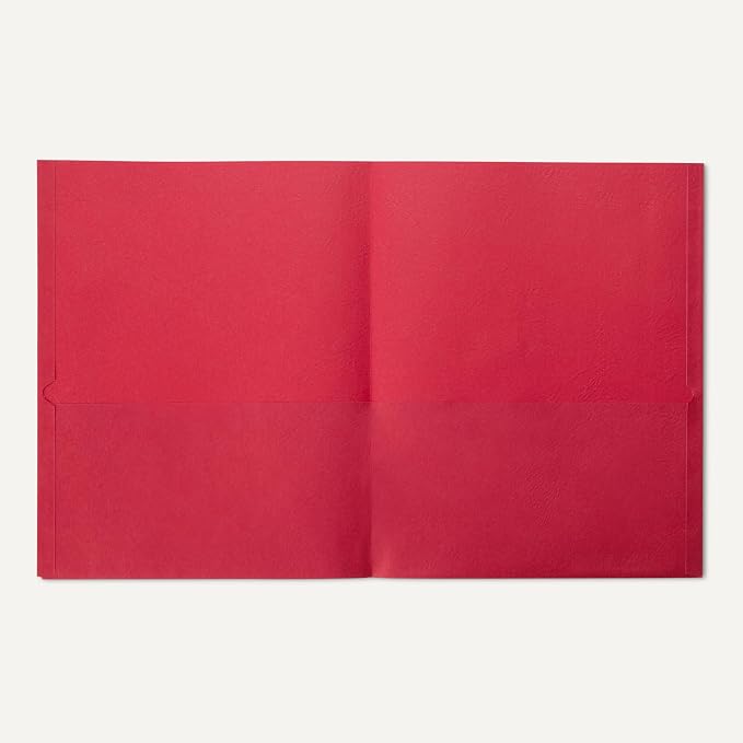 Amazon Basics Two-Pocket File Folders, Letter Size, Assorted Colors, 25-Pack