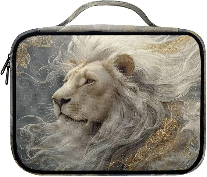Bible Covers for Women & Men, Bible Organizer Carrying Case with Zippered Pocket Bible Protective Bag, Cool Lion