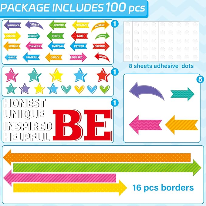 Justforjoyful Affirmation Station Bulletin Board Set Be Amazing Bulletin Board Decorations Positive Sayings Accents Themed Classroom Bulletin Boards Arrow Sign Cutouts for School Wall Decor