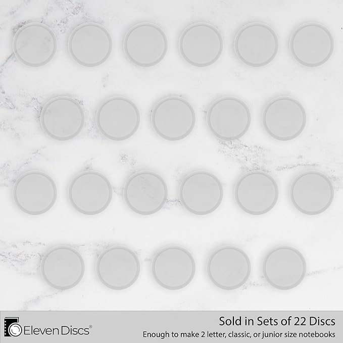 Eleven Discs 1-Inch Translucent Plastic Discbound Expansion Discs for Custom Notebook and Planner - Compatible with Circa, Arc, TUL (Set of 22)